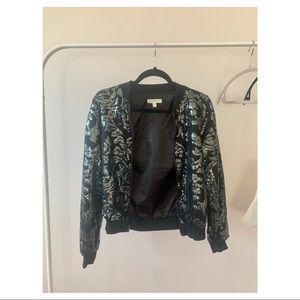 Black Sequins Bomber Jacket | Worn Once